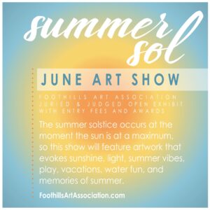 Banner describing June juried art show